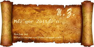 Móger Zoltán névjegykártya